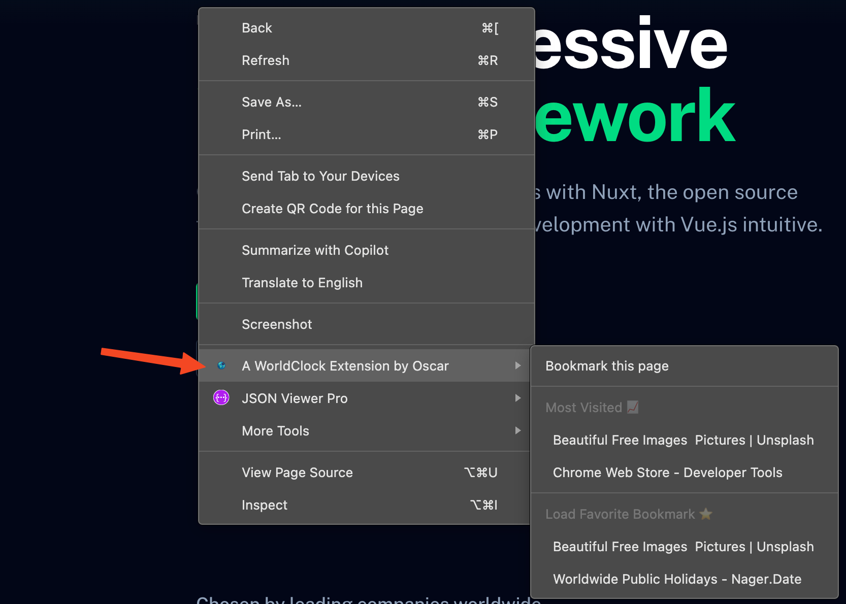 WorldClock Extension